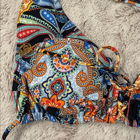 Luli Fama Multicolor Paisley Bikini Top - Picture 3 of 4